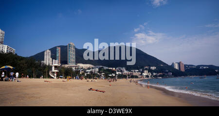 Plage de Repulse Bay, Hong Kong, Chine, Vue Panoramique Banque D'Images