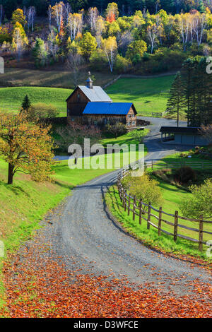 Une icône photographique en milieu rural Vermont, le Sleepy Hollow Farm, près de Woodstock. Banque D'Images