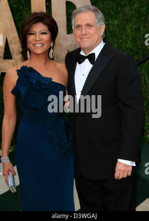 JULIE CHEN & LES MOONVES 2013 VANITY FAIR OSCAR PARTY SUNSET TOWER LOS ANGELES CALIFORNIA USA 24 Février 2013 Banque D'Images