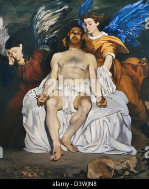 Edouard Manet, le Christ mort avec des anges 1864 Huile sur toile. Metropolitan Museum of Art, New York Banque D'Images