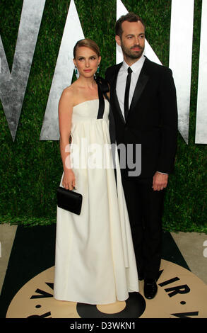 NATALIE PORTMAN ET BENJAMIN MILLEPIED 2013 VANITY FAIR OSCAR PARTY SUNSET TOWER LOS ANGELES CALIFORNIA USA 24 Février 2013 Banque D'Images