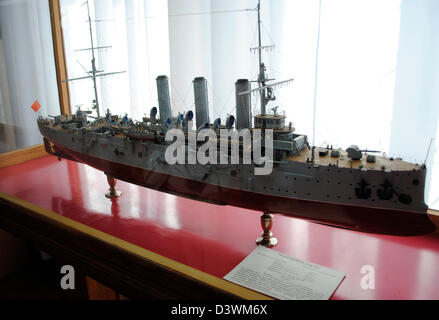 Croiseur Aurore. Modèle. Musée de la flotte de la mer Noire. Sébastopol. L'Ukraine. Banque D'Images