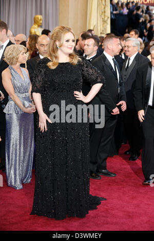 Hollywood, Californie, États-Unis 24 Feb, 2013. Adele arrive à la cérémonie des Oscars à Hollywood & Highland Center le 24 février 2013 à Hollywood, Californie. Banque D'Images