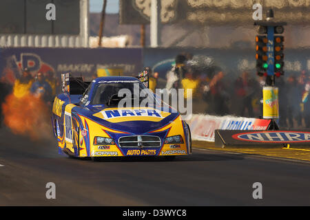 Chandler, Arizona, USA. 24 février 2013. Au cours de la NHRA Ron Capps ressortissants Arizona - Mello Yello Drag Racing Series éliminatoires finale à Firebird International Raceway à Chandler, Arizona. Credit : Action Plus de Sports / Alamy Live News Banque D'Images