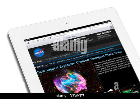 Le site web de la NASA sur un iPad 4e génération Banque D'Images