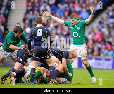 Edinburgh, Royaume-Uni. 24 février 2013. Jamie Heaslip de l'Irlande - RBS 6 Nations - l'Ecosse contre l'Irlande - stade Murrayfield - Édimbourg - 24/02/13 - Photo Simon Bellis/Sportimage/Alamy Live News Banque D'Images