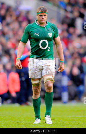 Edinburgh, Royaume-Uni. 24 février 2013. Jamie Heaslip de l'Irlande - RBS 6 Nations - l'Ecosse contre l'Irlande - stade Murrayfield - Édimbourg - 24/02/13 - Photo Simon Bellis/Sportimage/Alamy Live News Banque D'Images