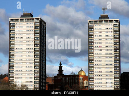 Tour de blocs d'habitation (au total, connu sous le nom de Sept Sœurs), Bank, Rochdale College, Greater Manchester, Angleterre, RU Banque D'Images