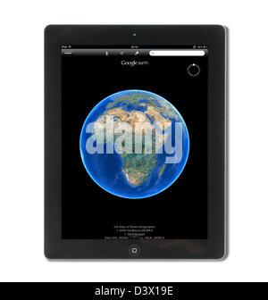 Google Earth sur un iPad 4e génération Banque D'Images