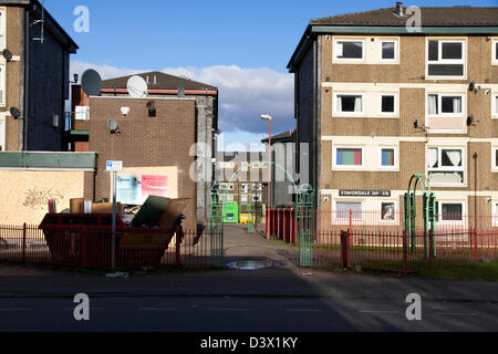 Logement sur le bas Falinge estate, nommé zone plus démunies en Angleterre, Rochdale, Greater Manchester, Angleterre, RU Banque D'Images