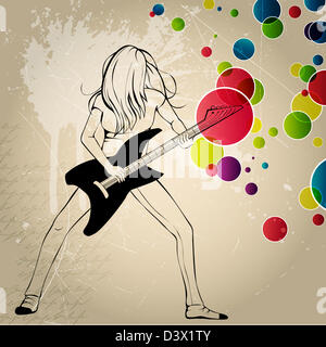 Musicien jouant de la guitare rock Banque D'Images