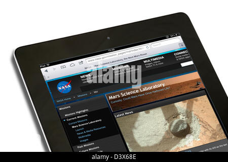 La curiosité le rover Mars Science Laboratory page sur le site officiel de la NASA, sur un iPad 4e génération Banque D'Images