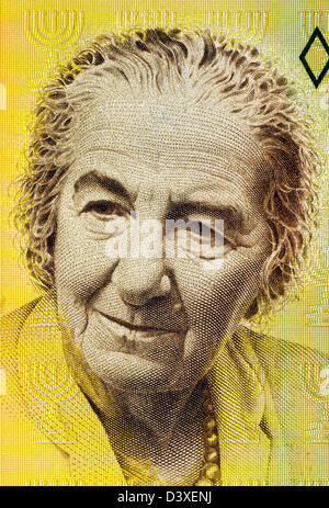 Golda Meir (1898-1978) sur 10 nouveaux Sheqalim 1992 euros d'Israël. 4e premier ministre d'Israël. Banque D'Images