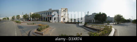 Vue panoramique d'un marché, Connaught Place, New Delhi, Delhi, Inde Banque D'Images