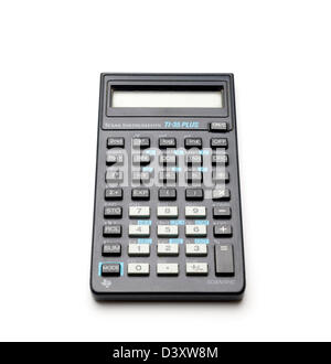 Blue Texas Instruments TI-35 Plus calculatrice scientifique isolé sur fond blanc Banque D'Images