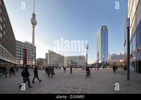 Berlin, Allemagne, l'Alexanderplatz à Berlin-Mitte Banque D'Images