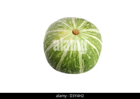 Green pumpkin isolated on white Banque D'Images