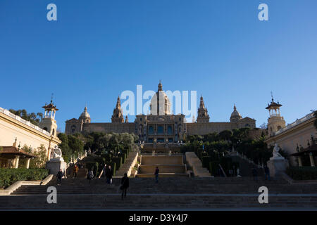 Palau Nacional - Musée National d'Art de Catalogne (Museu Nacional d'Art de Catalunya), Barcelone, Espagne, Europe Banque D'Images