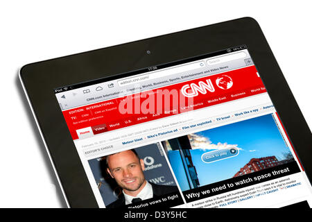 Le site web de CNN News vue sur une 4ème génération d'Apple iPad, USA Banque D'Images