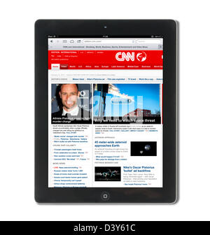 Le site web de CNN News vue sur une 4ème génération d'Apple iPad, USA Banque D'Images