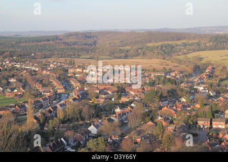 Vue aérienne de Kinver Village, Staffordshire, Angleterre, RU en hiver Banque D'Images