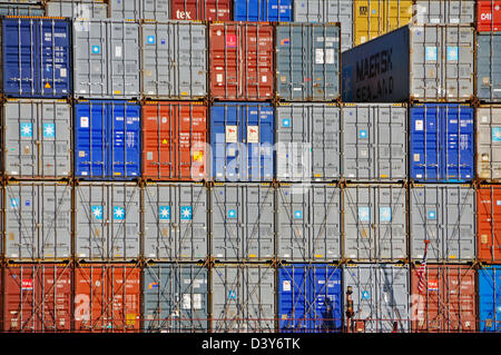 Stockage dans des conteneurs au Port d'Oakland, Californie Banque D'Images