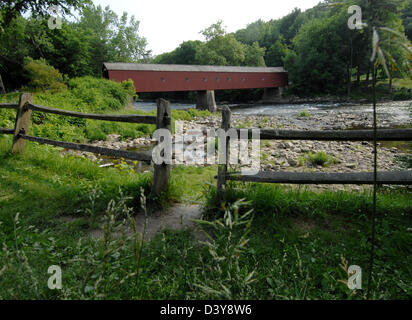 West Cornwall pont couvert en 1841, le Connecticut Litchfield Comté Banque D'Images