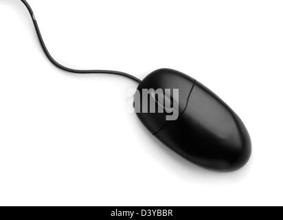 Souris d'ordinateur noir isolated on white Banque D'Images