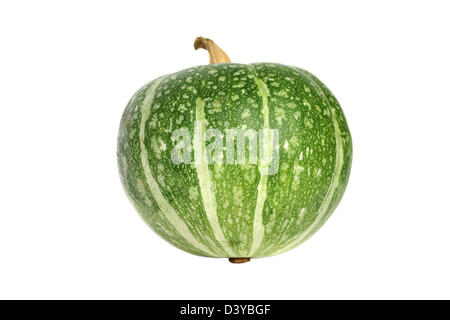 Green pumpkin isolated on white Banque D'Images