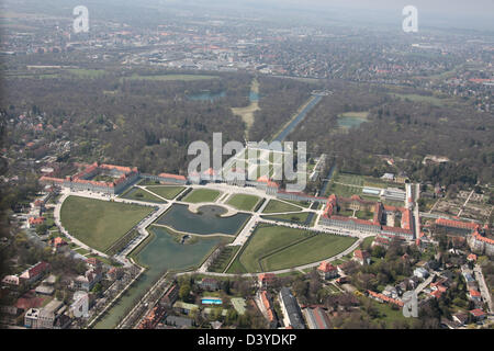 Munich, Allemagne, vue aérienne du palais Nymphenburg Banque D'Images