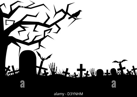 Cemetery isolated on white Banque D'Images