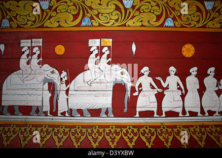 Photo murale représentant l'Esala Perahera (le festival de la dent) à Kandy, Sri Lanka Banque D'Images