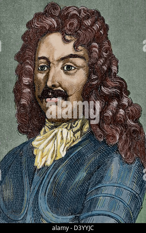 James FitzJames, duc de Berwick (1670-1734). Militaire français. Gravure en couleur sur l'histoire de l'Espagne, 1882. Banque D'Images