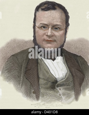 Cavour Camillo Benso, comte de Turin (1810-1861), homme d'État italien. La gravure. Banque D'Images