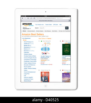 Shopping pour les livres sur l'amazon.com USA Site web sur une 4ème génération d'Apple iPad tablet computer Banque D'Images