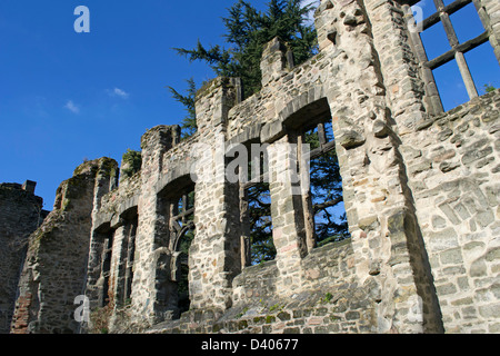 Ruines de Cavendish House dans les motifs d'Abbey Park, Leicester, England, UK Banque D'Images