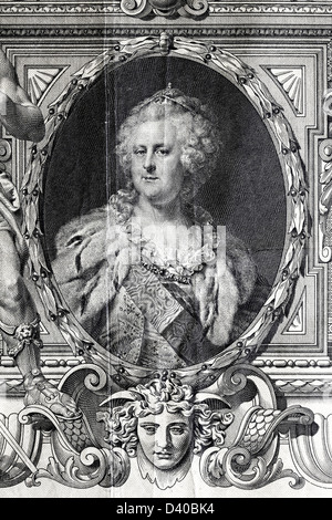 Portrait de Catherine II de Russie, billet de 100 roubles, 1910 Banque D'Images