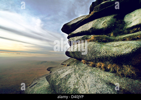 Rough tor Rock 'face' Bodmin Moor Conwall Banque D'Images