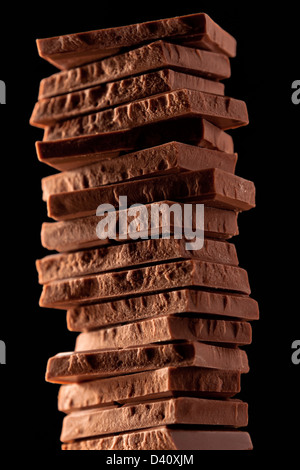 Morceaux de chocolat au lait Banque D'Images