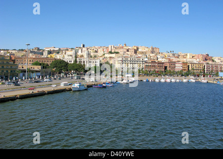 Vue de la mer de Cagliari, Italie Banque D'Images