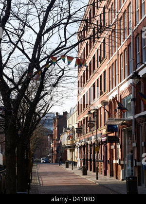 Un Canal Street au printemps, Manchester UK Banque D'Images