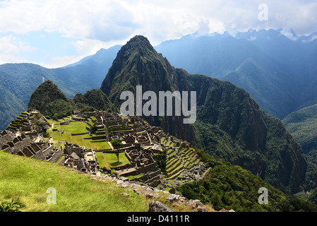 Ville Inca Machu Picchu au Pérou. Banque D'Images
