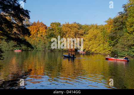 Lac dans le Tiergarten en automne, Berlin Centre Berlin, Allemagne Banque D'Images