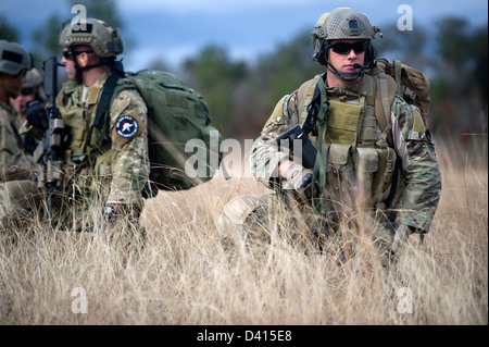 US Green Beret des soldats des forces spéciales au cours d'un événement de formation le 5 février 2013, à la base d'Eglin Air Force Base, en Floride. Banque D'Images