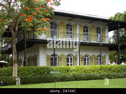 Maison d'Ernest Hemingway à Key West en Floride. Banque D'Images