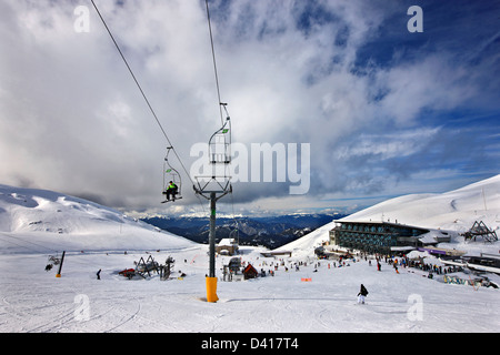 Le centre de ski de Kellaria, Mt. Le Parnassos (près de Arachova et Delphi) , de Béotie ('Boeotia'), Centre de la Grèce. Banque D'Images