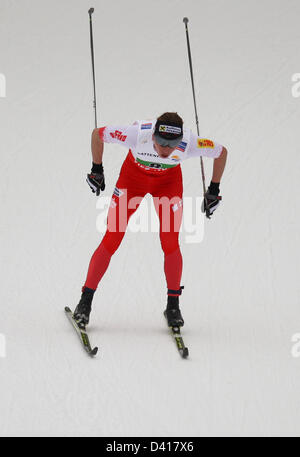 Val di Fiemme, en Italie. 28 février 2013. Justyna Kowalczyk (POL) en action pendant le championnat du monde de ski de femmes relais. Credit : Action Plus de Sports / Alamy Live News Banque D'Images