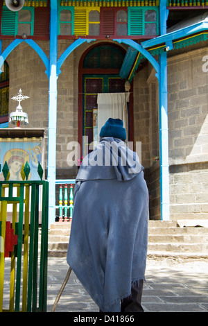 L'extérieur au-dessus de l'église Entoto Maryam Addis Ababa Ethiopie Afrique Banque D'Images