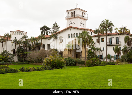 L'extérieur du célèbre palais de Santa Barbara en Californie Banque D'Images