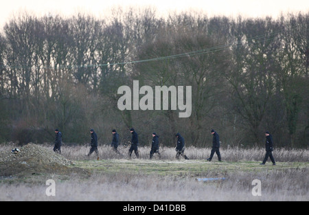 Rechercher Elderden la police dans le cadre de la ferme 53 m£ Securitas Depot à main armée. Banque D'Images